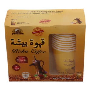 Bisha instant coffee with cups 12*5g